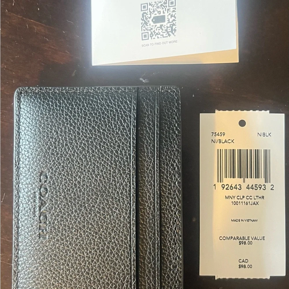 Coach Black Leather Card Case